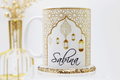 personalised eid mubarak mug, eid mubarak gift, eid table decor, eid gift, ramadan decor