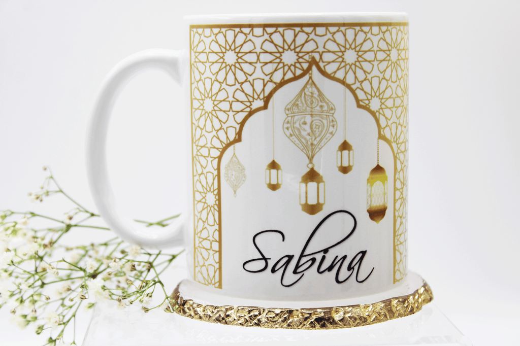personalised eid mubarak mug, eid mubarak gift, eid table decor, eid gift, ramadan decor