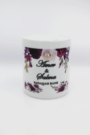 Personalised Money Bank - Plum Floral