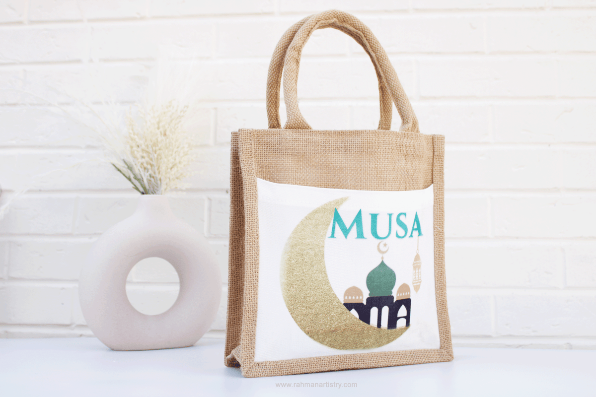 personalised eid bag, eid gift ideas, eid bag , ramadan sack, eid gift bo