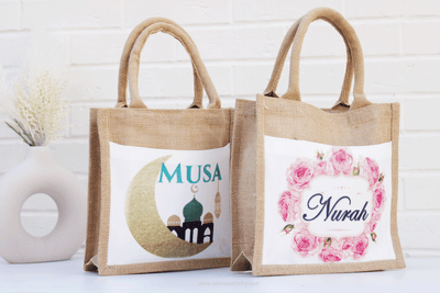 personalised eid bag, eid gift ideas, eid bag , ramadan sack, eid gift box