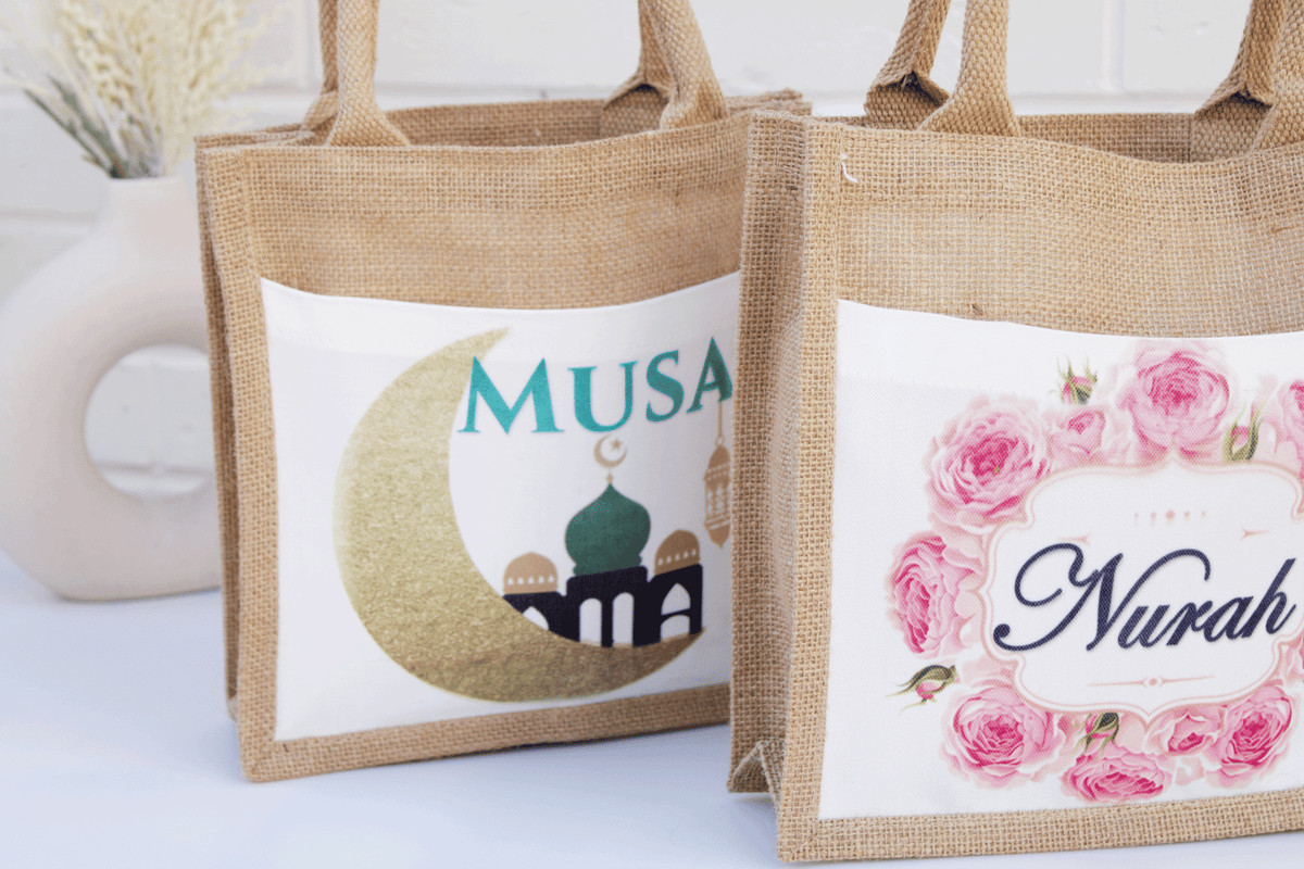 personalised eid bag, eid gift ideas, eid bag , ramadan sack, eid gift bo