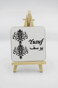 Mini Name Easel - Black Damask