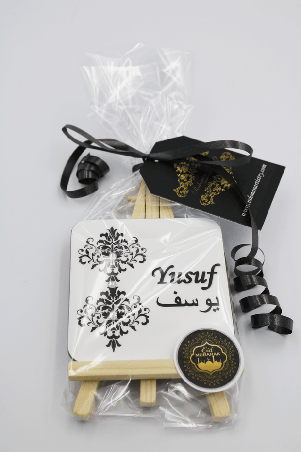 Mini Name Easel - Black Damask