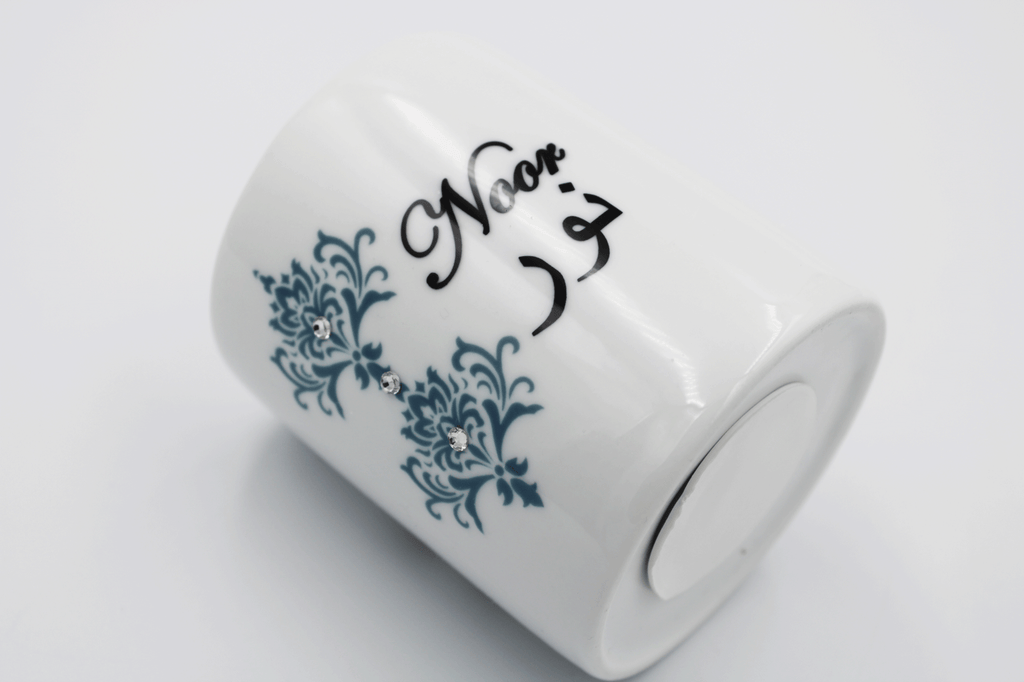 Personalised Money Bank - Teal Damask