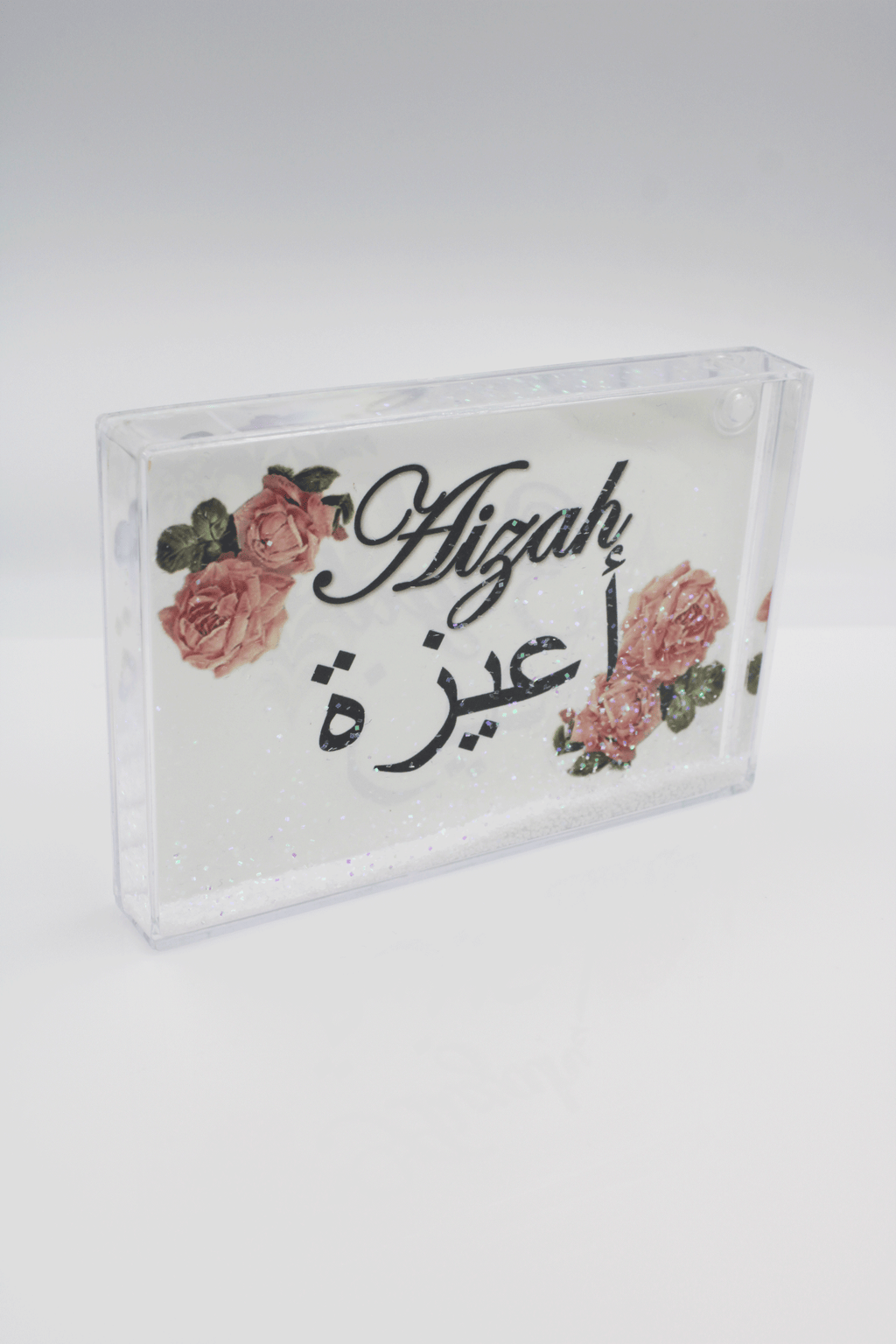 Glitter Name Block - Rose White