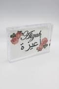 Glitter Name Block - Rose White