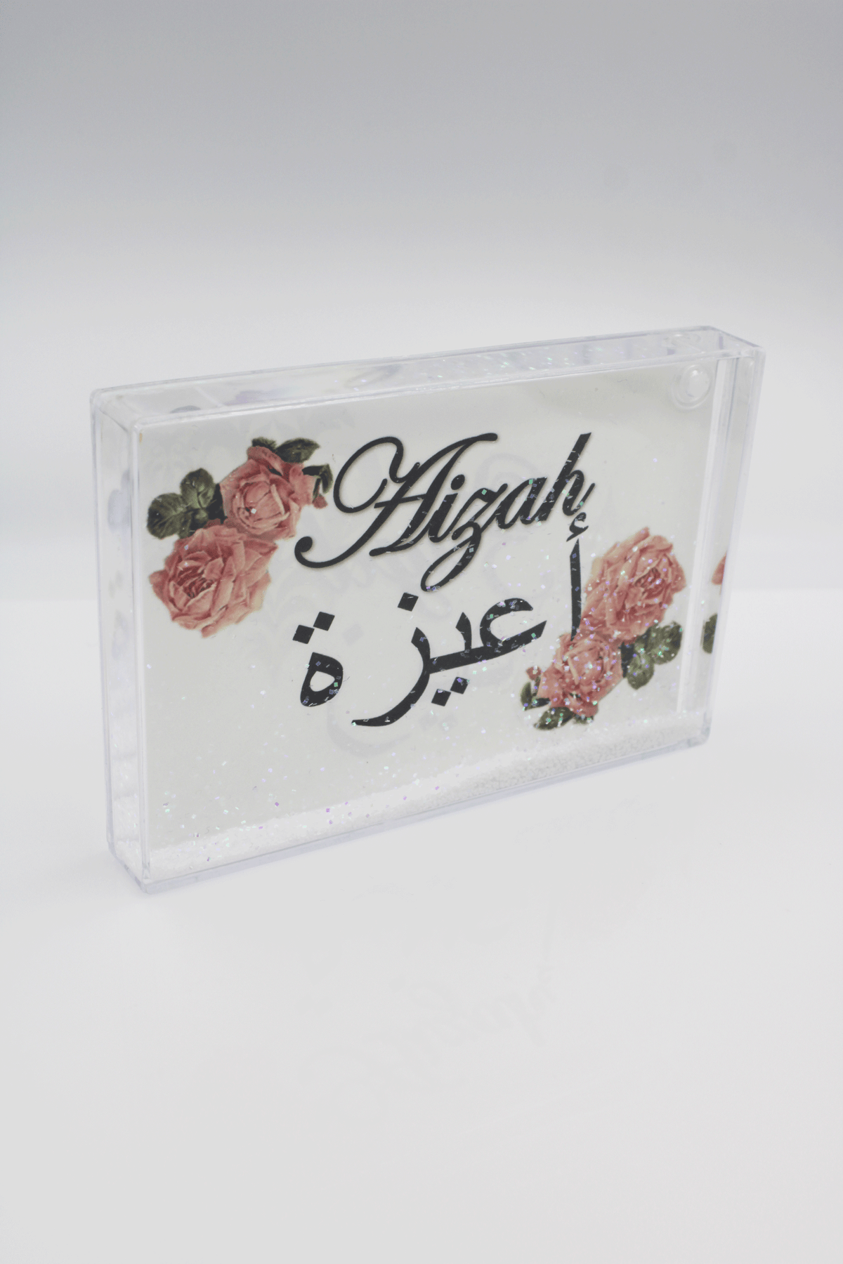 Glitter Name Block - Rose White