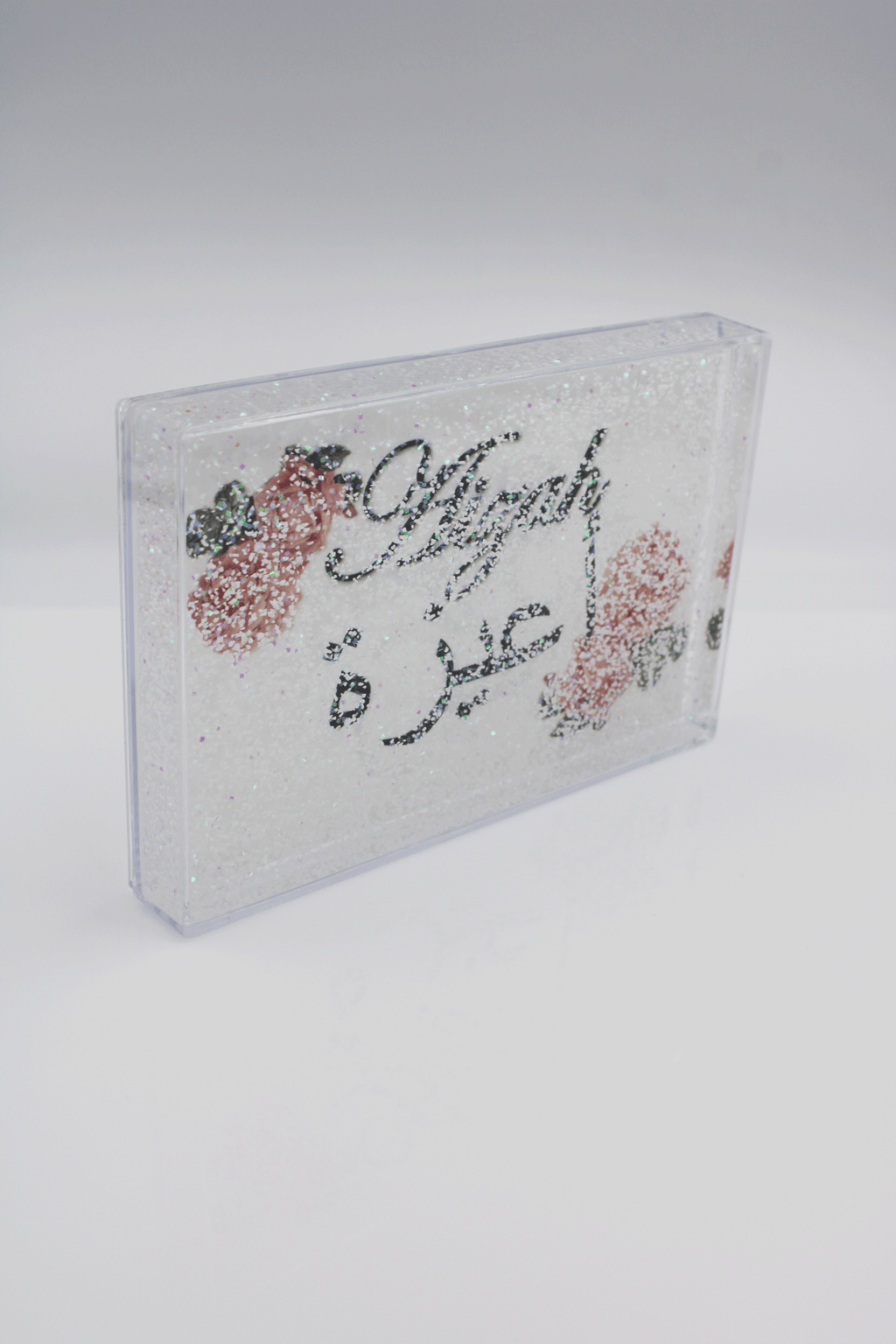 Glitter Name Block - Rose White