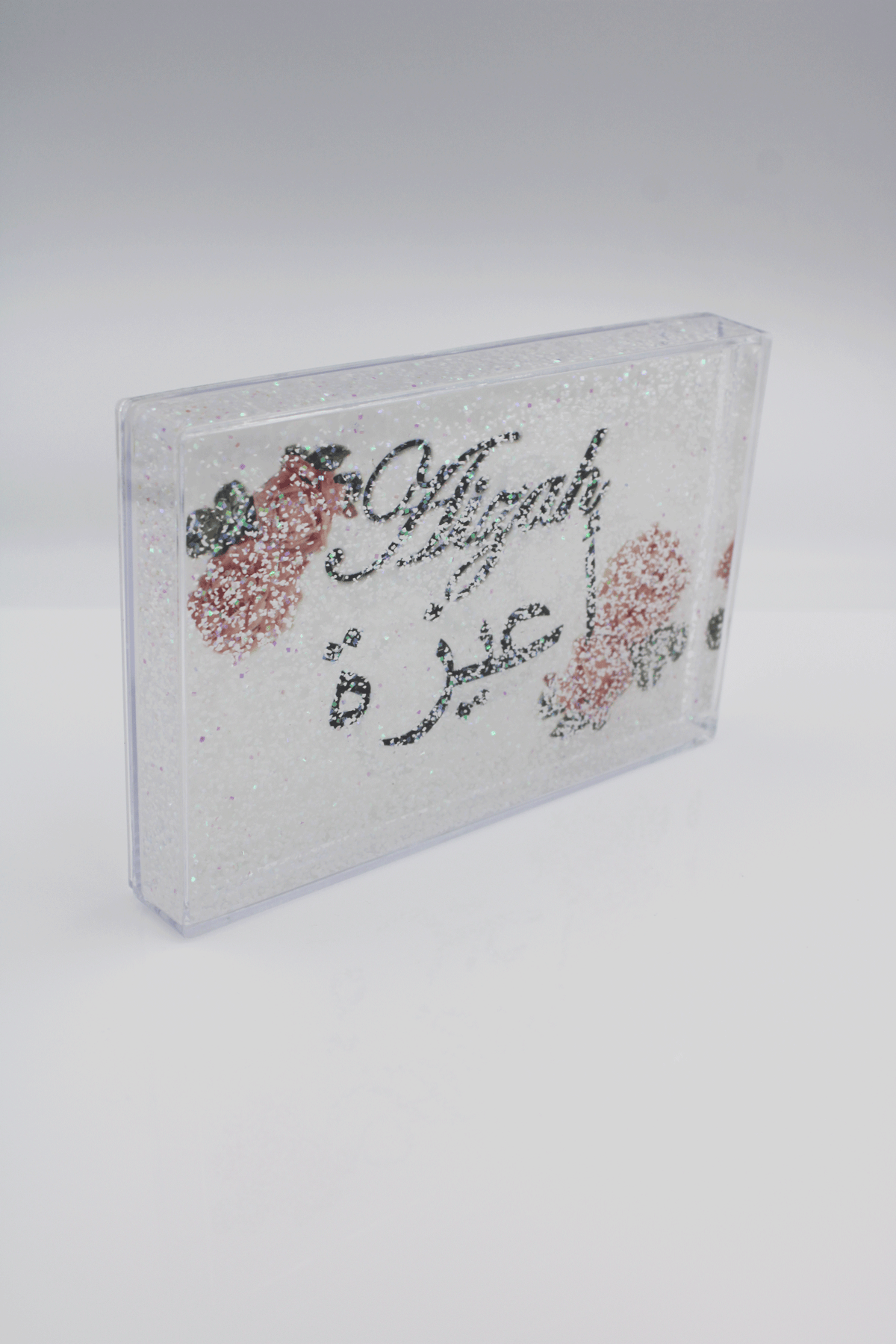Glitter Name Block - Rose White