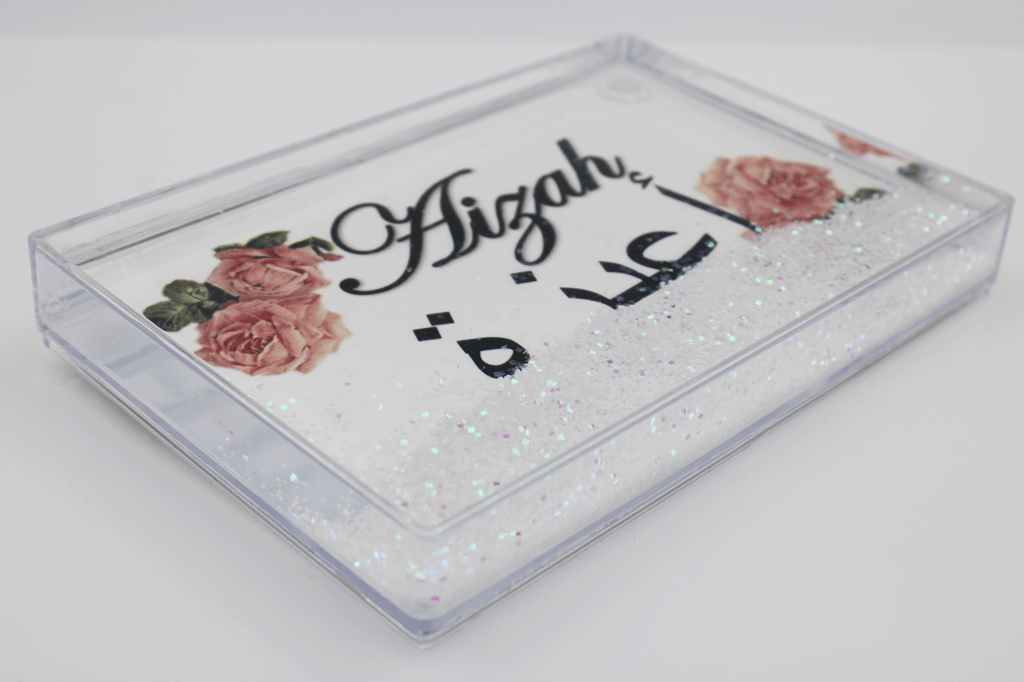 Glitter Name Block - Rose White