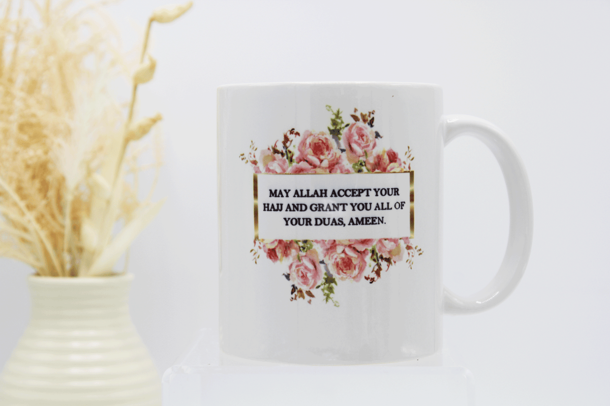 personalised hajj mug, hajj gift ideas, hajj mubarak