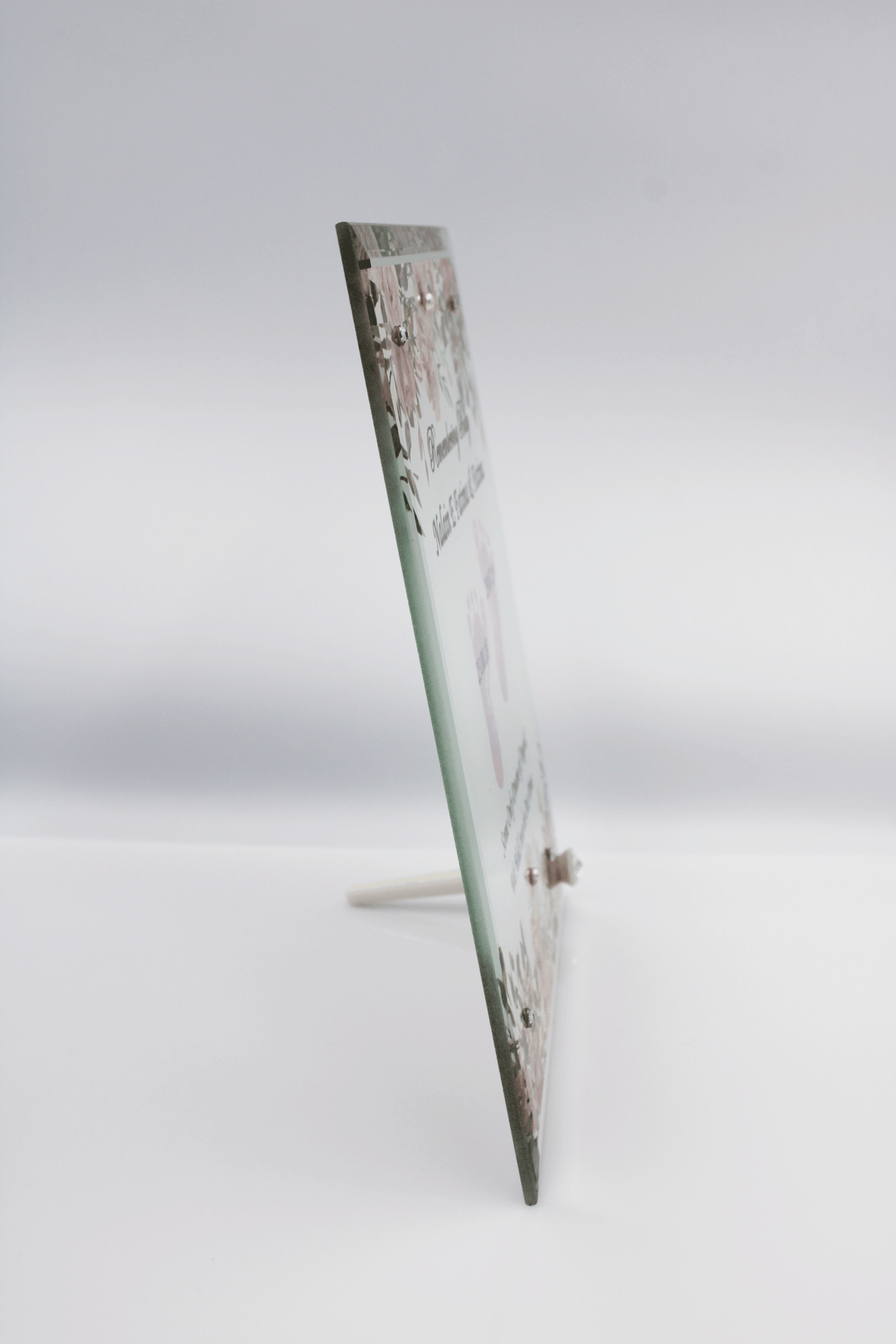 Stillborn Memorial Glass Frame - Pink
