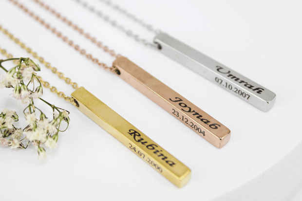 Personalised engraved name necklace
