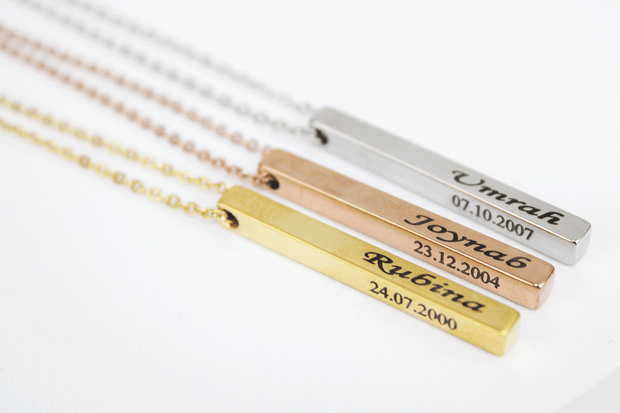 Personalised engraved name necklace