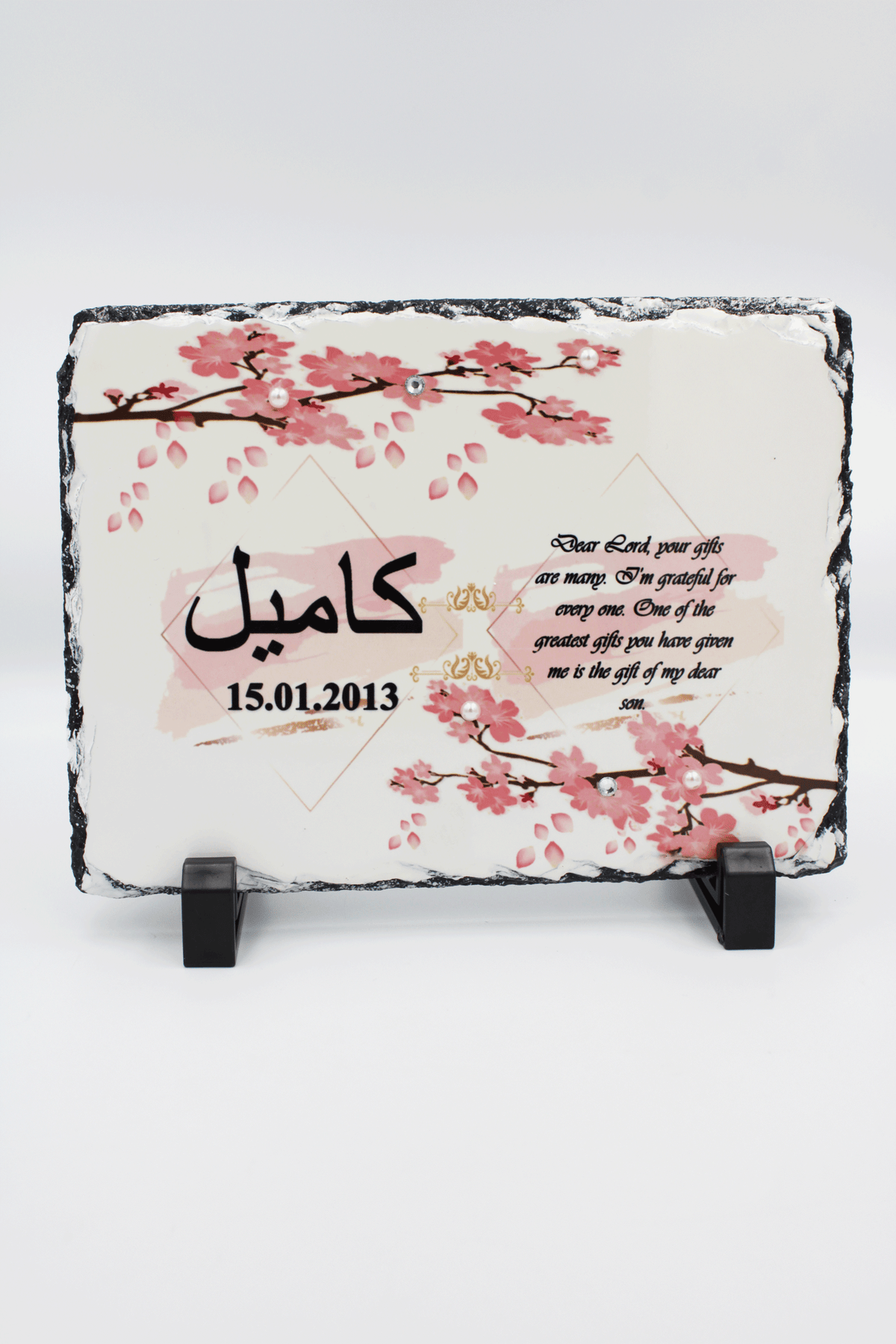 Baby Birth Rock Slate Frame - Pink