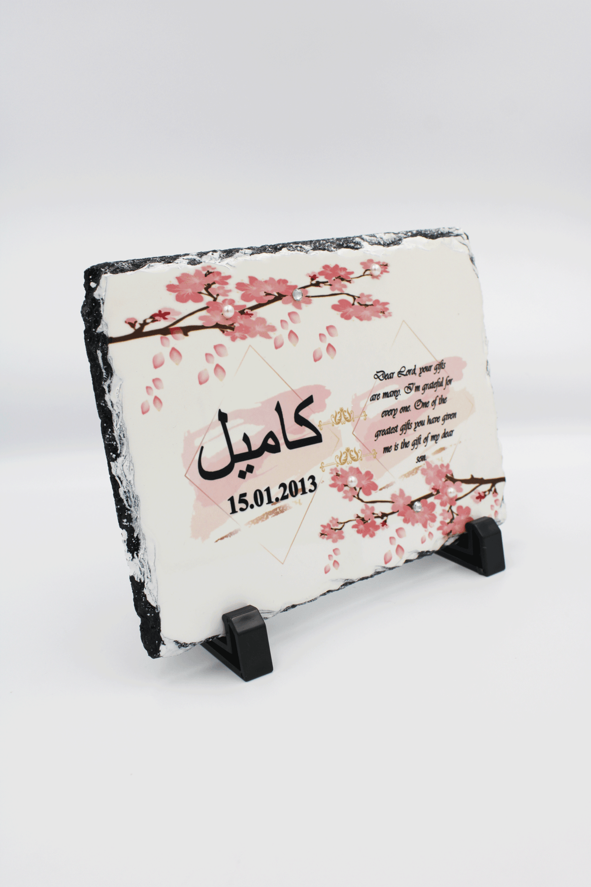 Baby Birth Rock Slate Frame - Pink