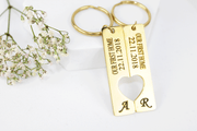 Personalised new home key rings, personalised first home keyring, new house keys
