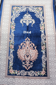 Floral Personalised Prayer Mat - Blue