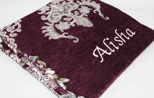 Floral Personalised Prayer Mat - Purple