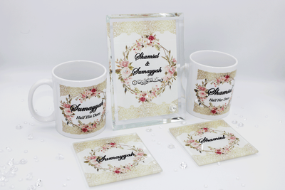 Wedding Couple Gift Set - Gold Glass Set