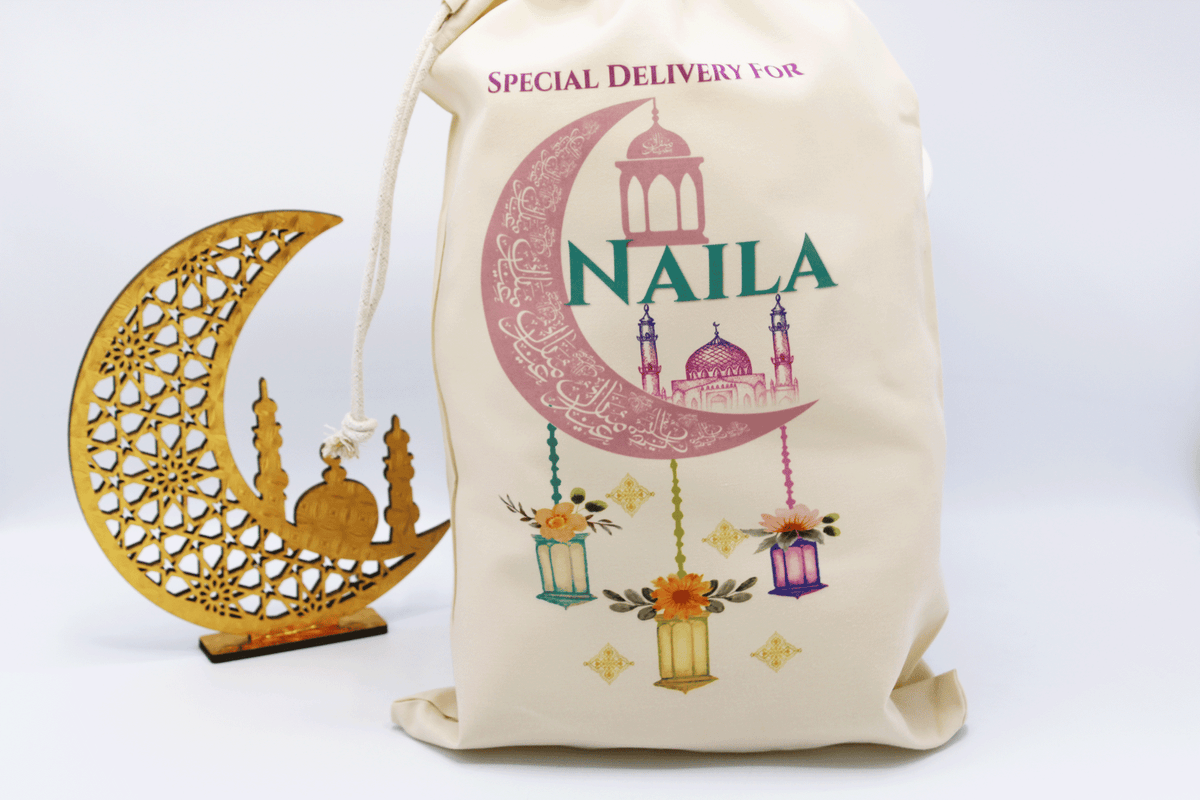 personalised eid sack, eid gift bag, eid gift for kids, eid gift ideas