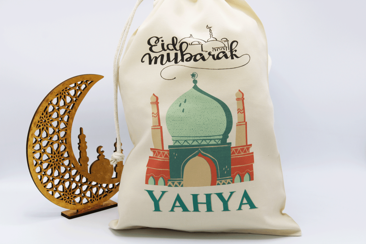 personalised eid sack, eid gift bag, eid gift for kids, eid gift ideas