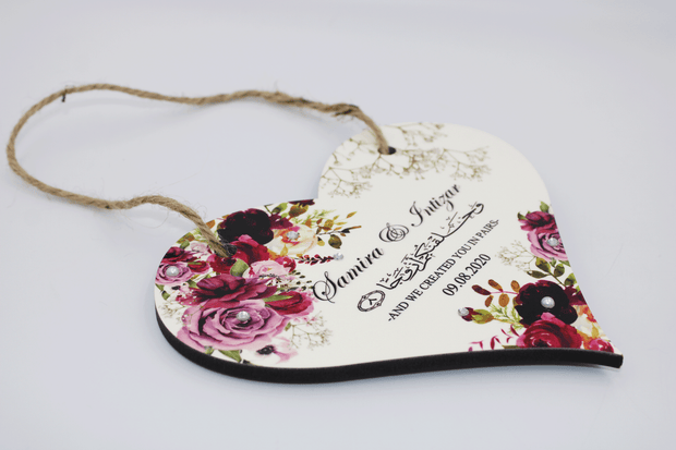 Wedding Heart Plaque - Purple