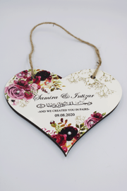 Wedding Heart Plaque - Purple