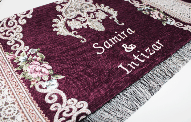 Wedding Couple Prayer Mat Set - Purple