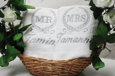 Mr & Mrs Personalised Towel Set