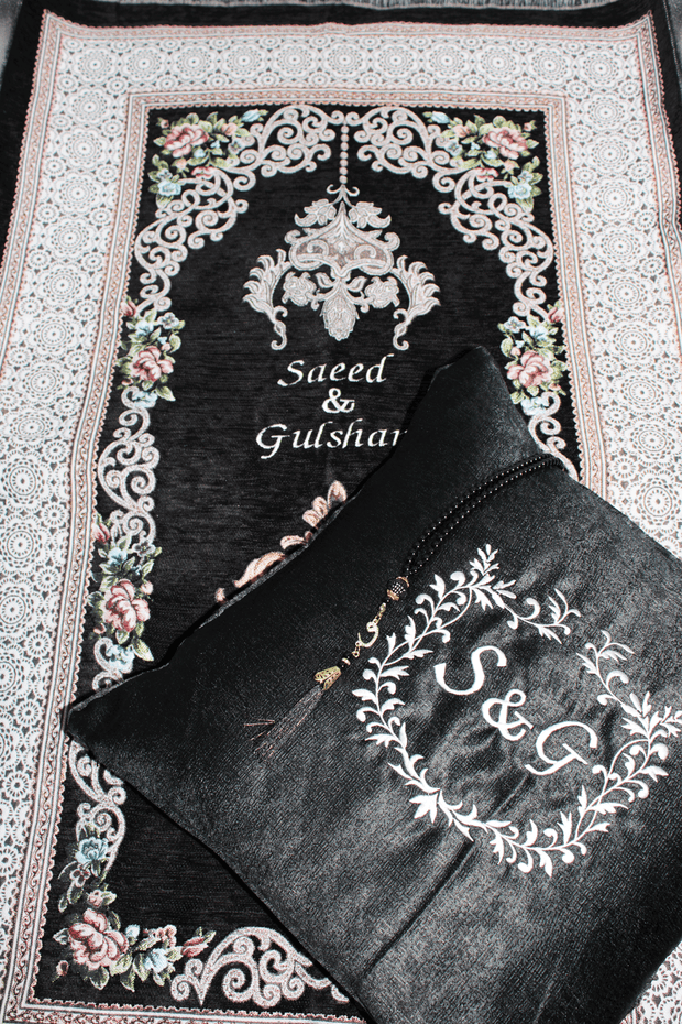 Black Prayer Mat Set