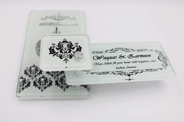 3 Way Frame - Black Damask