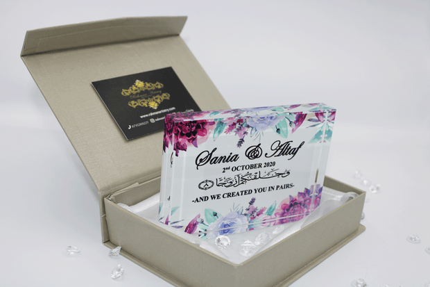 Wedding Glass Block - Purple Hues