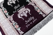 Couple Floral Prayer Mat Set of 2 - With Names