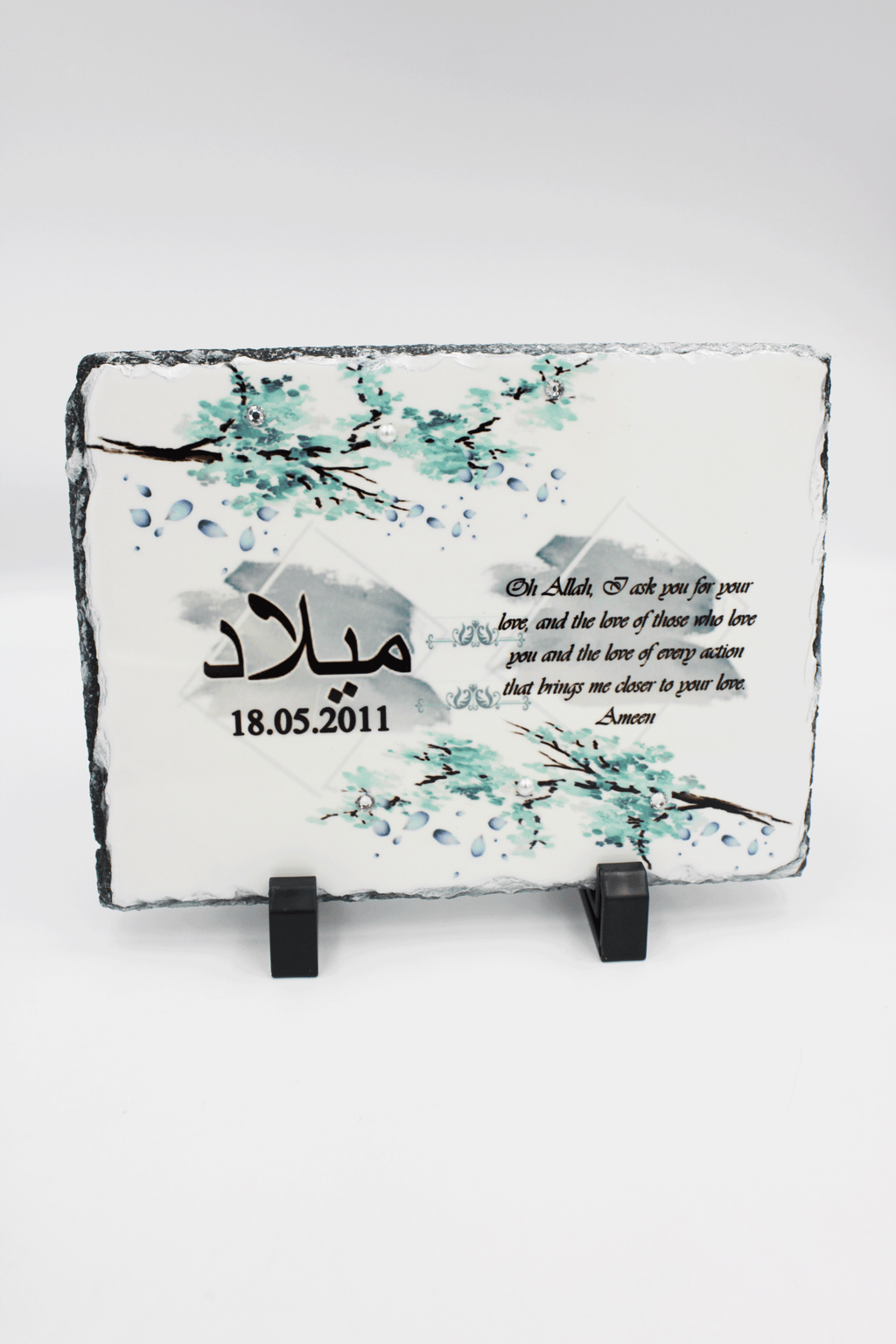 Baby Birth Rock Slate Frame - Blue