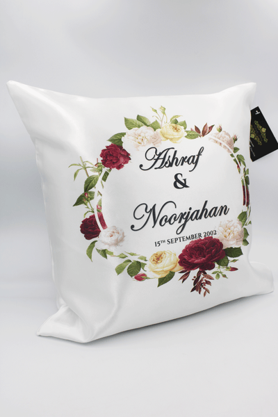 Wedding Maroon Satin Cushion