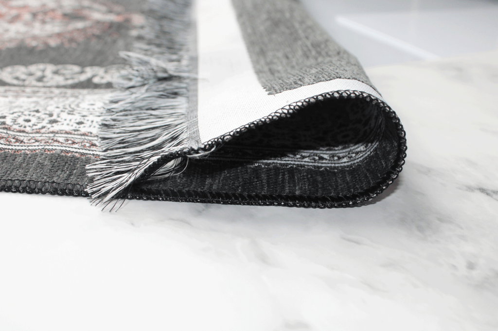 Floral Personalised Prayer Mat - Grey