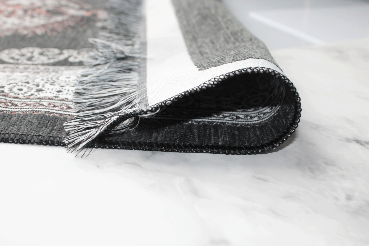 Floral Personalised Prayer Mat - Grey