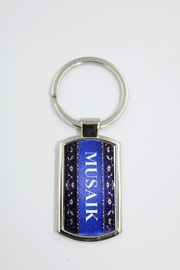 Navy Blue Metal Key Ring