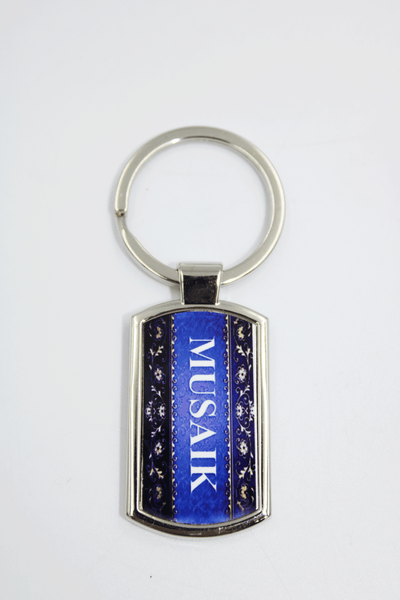 Navy Blue Metal Key Ring