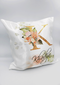 Satin Pastel Initial Cushion