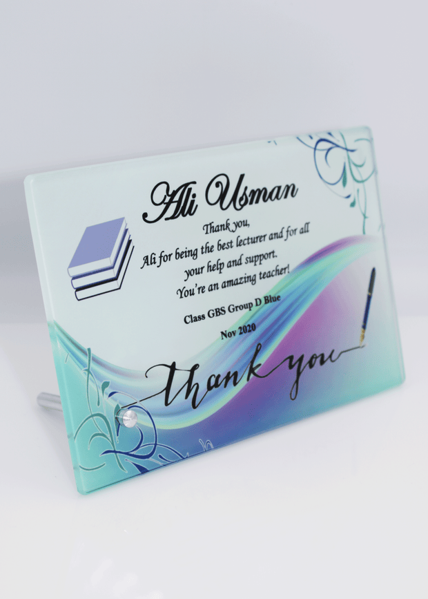 Thank You Frame - Aqua Abstract