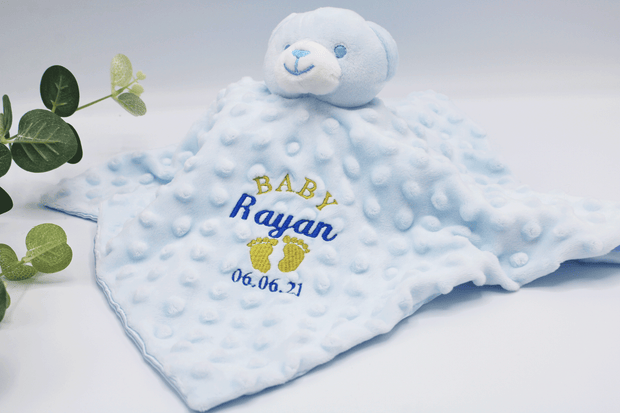 personalised baby dressing gown and comforter