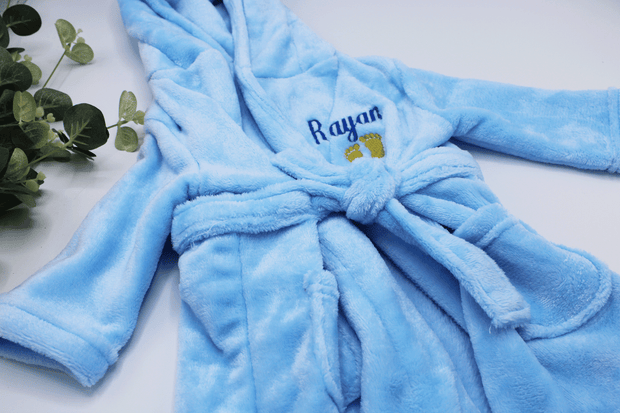 personalised baby dressing gown and comforter