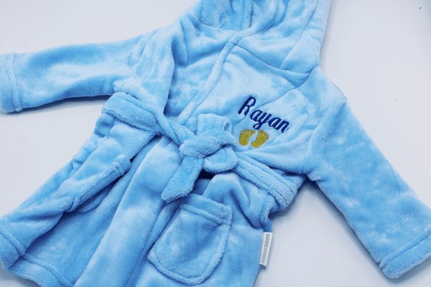 personalised baby dressing gown and comforter