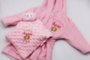 personalised baby dressing gown and comforter