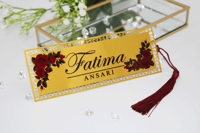 Personalised Bookmark/ Quran Marker - Red Rose