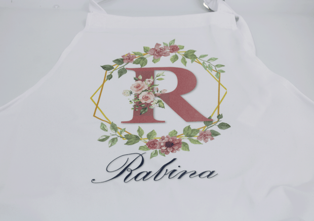 Rose Initial Adult Apron