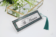 Personalised Bookmark/ Quran Marker - Teal Geo Print